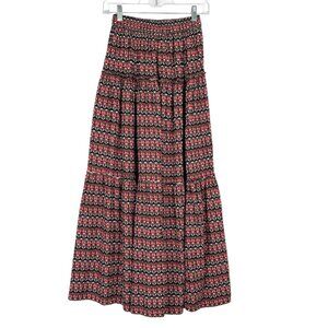 Anthropologie Neeru Kumar Farya Tiered‎ Maxi Skirt Women's XS Geometric